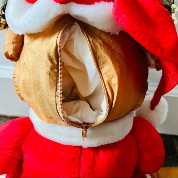 Vtg House of Loyd Shivers Reindeer Christmas Draft Stopper Nylon Parachute Plush - Picture 14 of 16